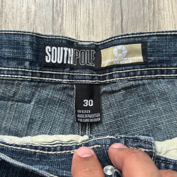 Y2K Southpole Baggy Fit Jorts Jean Shorts Size 32 - Picture 4 of 6